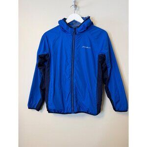 Eddie Bauer Kids Blue Camo Hooded Full-Zip Jacket Reversible M 10/12